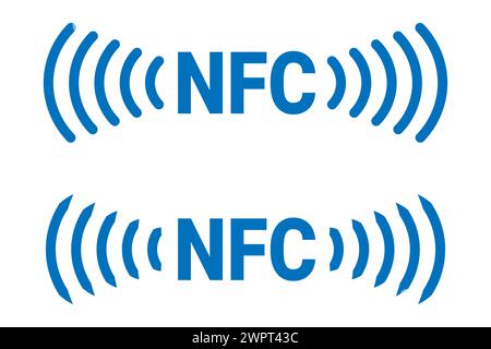 Symbolvektor für NFC-Nahfeldkommunikation. Stock Vektor