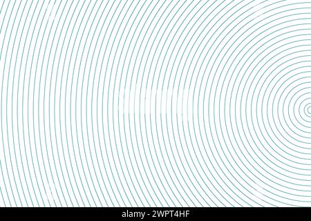 Konzentrische Kreislinien, schräg, einfarbiges Streifenmuster. Stock Vektor