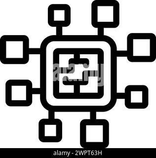 Brainstorming-Technik Symbol Konturvektor. Strategische Ideengenerierung. Forum für kollaborative Logik Stock Vektor