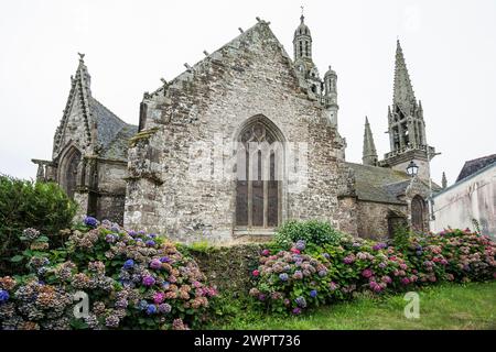 Calvary Church of Saint-Germain, Pleyben, Departement Finistere, Bretagne, Frankreich Stockfoto