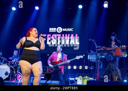 Manchester, Großbritannien. März 2024. Beth Ditto tritt am 2. Abend des BBC 6 Music Festivals 2024 im Manchester Victoria Warehouse auf. Stockfoto