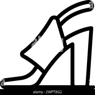 Anmutige Sandalen Absatzschuhe Icon Kontur Vektor. Elegantes Schuhmodell. Designerschuhe Sommerkollektion Stock Vektor