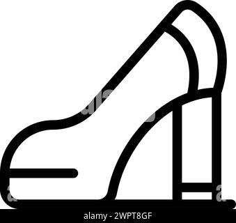 Modell High Heels Symbol Umrissvektor. Laufsteg Schuhe. Trendige modische Schuhkollektion Stock Vektor
