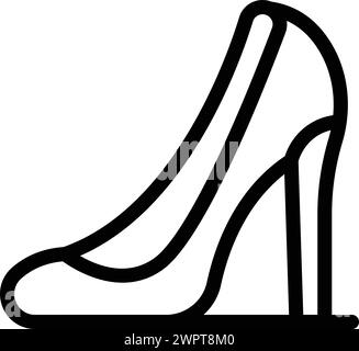 Erhöhte Damenschuhe Icon-Umrissvektor. Stiletto-Fersen. Modell elegante Schuhe aus der Kollektion Stock Vektor