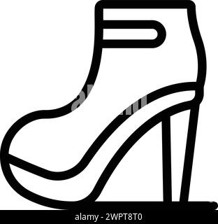 Knöchelhohe Stiefel Ikonen Vektor. Designer-Schuhkollektion. Kauf neue Schuhe Stock Vektor