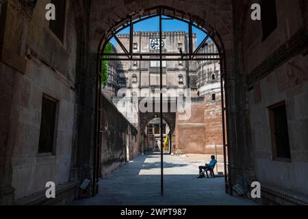 Tor zum Bhadra Fort, UNESCO-Stätte, Ahmedabad, Gujarat, Indien Stockfoto