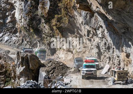 Abenteuerlicher Highway nach Jomsom, Nepal Stockfoto