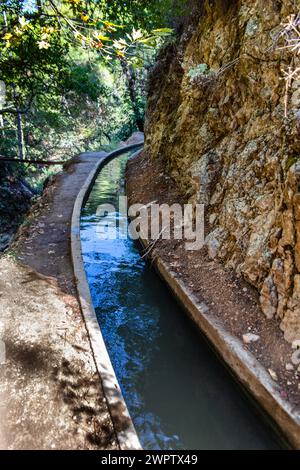 Wasserlauf, Epta Piges - Die Sieben Quellen, Rhodos Stockfoto