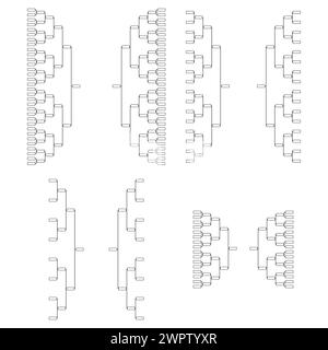 Satz von Bracket-Sportturnier, leere Elimination Event Zeichen, Playoff-Spiel Vektor-Illustration. Stock Vektor