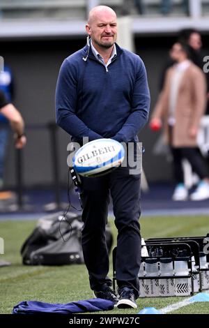 Rom, Italien. März 2024. Gregor Townsend Head Coach of Scotland nimmt am 9. März 2024 beim Six Nations Rugby-Spiel zwischen Italien und Schottland im Stadio Olimpico in Rom Teil. Quelle: Insidefoto di andrea staccioli/Alamy Live News Stockfoto