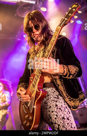 Mailand, Italien. März 2024. Die US-amerikanische Band DIRTY HONEY tritt live auf der Bühne in Alcatraz während der „Can't Find the Brakes Tour“ auf. Vermerk: Rodolfo Sassano/Alamy Live News Stockfoto