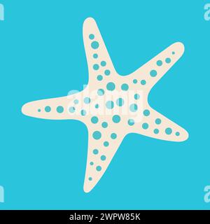Blaues Gepunktetes Seestern-Symbol Stock Vektor