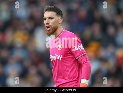 Wolverhampton, Großbritannien. März 2024. José Sá von Wolverhampton Wanderers, während des Premier League-Spiels Wolverhampton Wanderers gegen Fulham in Molineux, Wolverhampton, Vereinigtes Königreich, 9. März 2024 (Foto: Gareth Evans/News Images) in Wolverhampton, Vereinigtes Königreich am 9. März 2024. (Foto: Gareth Evans/News Images/SIPA USA) Credit: SIPA USA/Alamy Live News Stockfoto