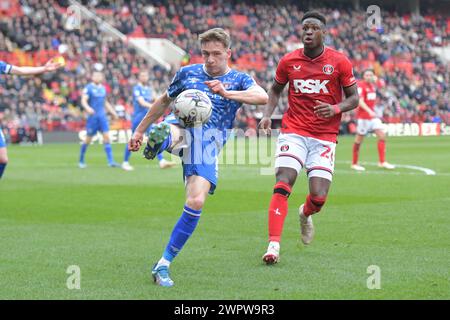 London, England. März 2024. Jack Ellis von Carlisle United während des Sky Bet EFL League One Spiels zwischen Charlton Athletic und Carlisle United. Kyle Andrews/Alamy Live News Stockfoto