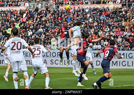 Cagliari, Italien. März 2024. Yerri Mina von Cagliari Calcio während Cagliari Calcio vs US Salernitana, italienisches Fußball Serie A Spiel in Cagliari, Italien, 9. März 2024 Credit: Independent Photo Agency/Alamy Live News Stockfoto