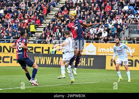 Cagliari, Italien. März 2024. Yerri Mina von Cagliari Calcio während Cagliari Calcio vs US Salernitana, italienisches Fußball Serie A Spiel in Cagliari, Italien, 9. März 2024 Credit: Independent Photo Agency/Alamy Live News Stockfoto