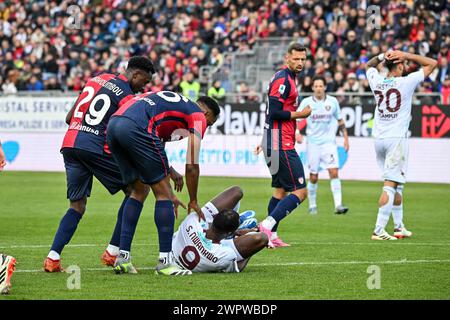 Cagliari, Italien. März 2024. Simy von US Salernitana während Cagliari Calcio vs US Salernitana, italienisches Fußball Serie A Spiel in Cagliari, Italien, 9. März 2024 Credit: Independent Photo Agency/Alamy Live News Stockfoto