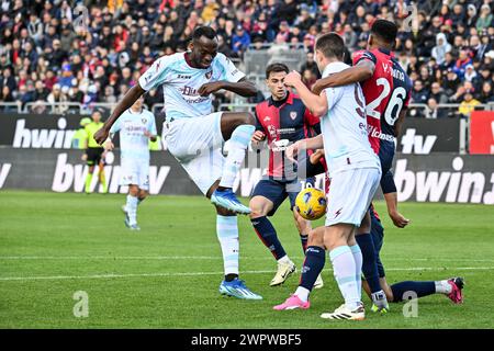 Cagliari, Italien. März 2024. Simy von US Salernitana während Cagliari Calcio vs US Salernitana, italienisches Fußball Serie A Spiel in Cagliari, Italien, 9. März 2024 Credit: Independent Photo Agency/Alamy Live News Stockfoto