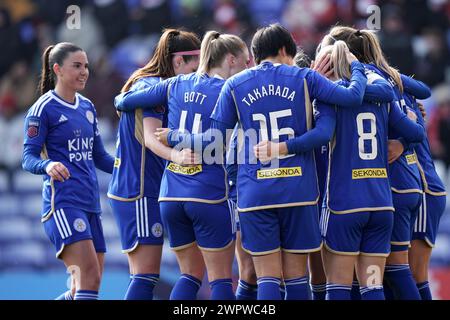 Liverpool, Großbritannien. März 2024. Liverpool FC gegen Leicester FC Barclays Womens Super League PRENTON PARK TRANMERE ENGLAND 9. März 2024 Jutta Rantala aus Leicester City feiert das zweite Tor ihres Teams beim Spiel des FA Cup der Frauen zwischen Liverpool FC und Leicester FC am 9. März 2024 im Prenton Park TRANMERE in Birkenhead, England. (Foto Alan Edwards für F2images) Credit: ALAN EDWARDS/Alamy Live News Stockfoto