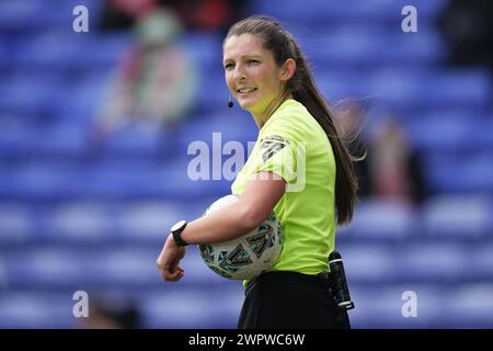 Liverpool, Großbritannien. März 2024. Liverpool FC gegen Leicester FC Barclays Womens Super League PRENTON PARK TRANMERE ENGLAND 9. März 2024 Schiedsrichterin Melissa Burgin während des FA Cup-Spiels der Frauen zwischen Liverpool FC und Leicester FC im Prenton Park Tranmere am 9. März 2024 in Birkenhead, England. (Foto Alan Edwards für F2images) Credit: ALAN EDWARDS/Alamy Live News Stockfoto