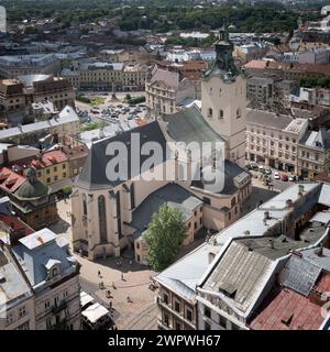 Lateinische Kathedrale, Basilika der Himmelfahrt, Lemberg, Ukraine Stockfoto