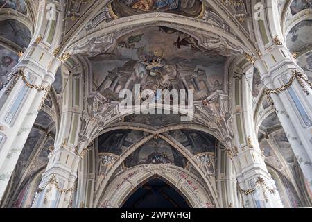 Gewölbe, lateinische Kathedrale, Basilika der Himmelfahrt, Lemberg, Ukraine Stockfoto