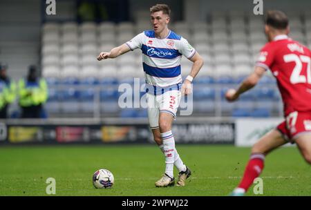 LONDON, ENGLAND - 9. MÄRZ: Jimmy Dunne von den Queens Park Rangers während des Sky Bet Championship Matches zwischen den Queens Park Rangers und Middlesbrough in der Loftus Road am 9. März 2024 in London. (Foto: Dylan Hepworth/MB Media) Stockfoto