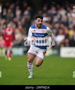 LONDON, ENGLAND - 9. MÄRZ: Ilias Vorsitzender der Queens Park Rangers während des Sky Bet Championship Matches zwischen Queens Park Rangers und Middlesbrough in der Loftus Road am 9. März 2024 in London. (Foto: Dylan Hepworth/MB Media) Stockfoto