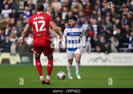 LONDON, ENGLAND - 9. MÄRZ: Ilias Vorsitzender der Queens Park Rangers während des Sky Bet Championship Matches zwischen Queens Park Rangers und Middlesbrough in der Loftus Road am 9. März 2024 in London. (Foto: Dylan Hepworth/MB Media) Stockfoto