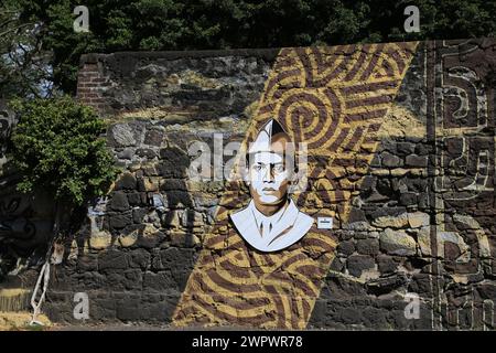 Fresko des tahitianischen „Poilus“ in Hommage an die Soldaten von Tahiti, die während des Ersten Weltkriegs von 1914 bis 1918 in den Kampf zogen. 1.800 junge Polynesier Stockfoto