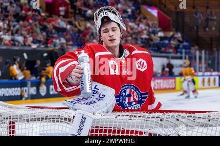 #91 Robin Meyer, Torwart Rapperswil-Jona Lakers. (Rapperswil-Jona, Schweiz, 07.09.2023) Stockfoto