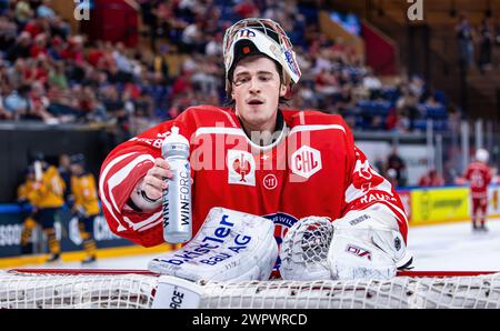 #91 Robin Meyer, Torwart Rapperswil-Jona Lakers. (Rapperswil-Jona, Schweiz, 07.09.2023) Stockfoto