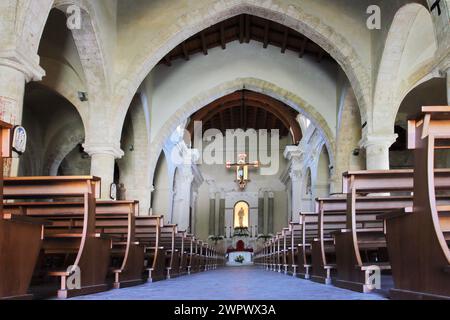 Blick auf die Caltabellotta Kathedrale von Maria Santissima Assunta (Kathedrale von Triokala), Sizilien, Italien Stockfoto