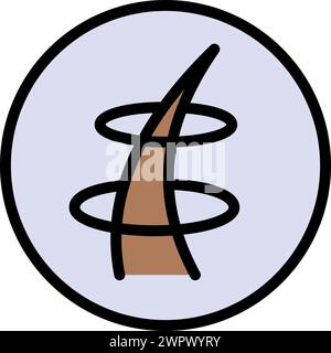 Symbol „Follikel Shine Concept Color“. Glänzendes Haar mit Keratin-Effekt-Piktogramm. Einfaches Symbol Für Haarfollikel. Abbildung Des Isolierten Vektors. Stock Vektor