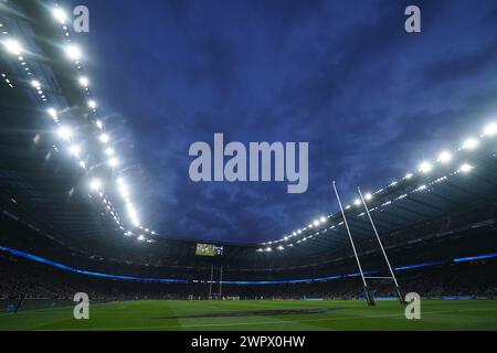 Allgemeiner Blick ins Innere des Stadions vor dem Guinness Six Nations-Spiel im Twickenham Stadium, London. Bilddatum: Samstag, 9. März 2024. Stockfoto