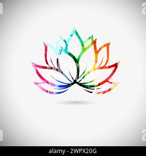 Lotosfarben. Handzeichnung. Nicht AI, Vektorillustration Stock Vektor