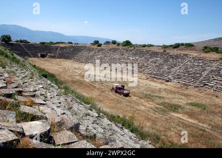 Aphrodisias-Stadion. Historische archäologische Stätte. Afrodisias (Aphrodisias) antike Stadt in Karacasu - Aydin, Türkei. Stockfoto