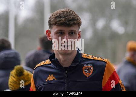 Rumpf, Großbritannien. März 2024. Hull City Mittelfeldspieler Tyler Morton (15) beim Hull City AFC gegen Leicester City FC SKY Bet EFL Championship Match im MKM Stadium, Hull, England, Großbritannien am 9. März 2024 Credit: Every Second Media/Alamy Live News Stockfoto