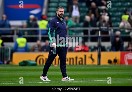 Twickenham, Vereinigtes Königreich. März 2024. England V Irland, Guinness 6 Nations. Twickenham Stadium. Twickenham. Andy Farrell (irischer Cheftrainer) während des Rugbyspiels England gegen Irland in den Guinness 6 Nations. Quelle: Sport In Pictures/Alamy Live News Stockfoto