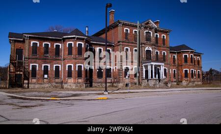 Century Manor Hamilton Insane Asylum wurde 1884 in einem viktorianischen gotischen Gebäude erbaut. Hamilton Ontario Kanada Stockfoto