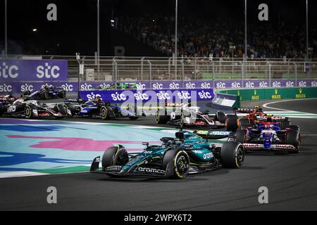 18 WALK Lance (CAN), Aston Martin F1 Team AMR24, Action während des Formel 1 STC Saudi Arabian Grand Prix 2024, 2. Runde der Formel 1 Weltmeisterschaft 2024 vom 7. Bis 9. März 2024 auf dem Jeddah Corniche Circuit in Jeddah, Saudi Arabien Stockfoto