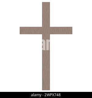 Christliches Holzkreuz Stock Vektor