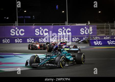 18 WALK Lance (CAN), Aston Martin F1 Team AMR24, Action während des Formel 1 STC Saudi Arabian Grand Prix 2024, 2. Runde der Formel 1 Weltmeisterschaft 2024 vom 7. Bis 9. März 2024 auf dem Jeddah Corniche Circuit in Jeddah, Saudi Arabien Stockfoto