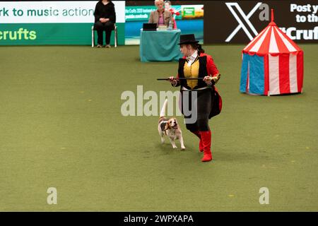 CRUFTS 2024 MAIN ARENA INTERNATIONAL FREESTYLE HEELWORK ZUM MUSIKFINALE GENTING ARENA Stockfoto