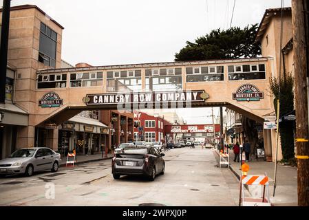 Cannery Row an einem bewölkten Tag in Monterey, Kalifornien Stockfoto