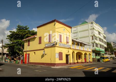 Die Straßen der Stadt Roseau in Dominica Stockfoto