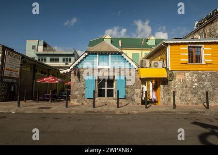 Die Straßen der Stadt Roseau in Dominica Stockfoto