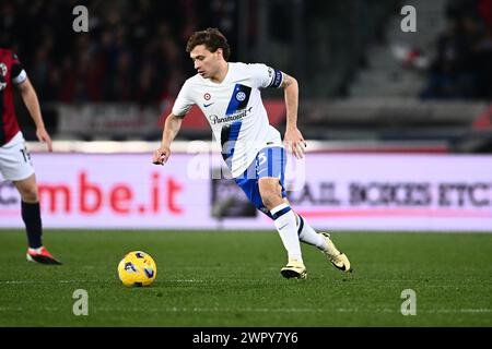 Bologna, Italien. März 2024. Nicolò Barella vom FC Internazionale im Spiel der Serie A zwischen Bologna FC und FC Internazionale im Stadio Renato Dall’Ara Bologna Italien am 9. März 2024. Quelle: Nicola Ianuale/Alamy Live News Stockfoto