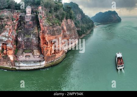 Großer Leshan Buddha in der Nähe von Chengdu, China Stockfoto