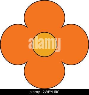 Sonnenblumensymbol, animiertes Cartoonmodell, Vektor-Illustration Design Stock Vektor